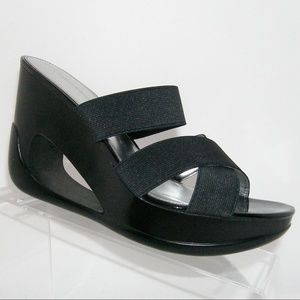 Calvin Klein 'Yathy' black platform wedges 8M